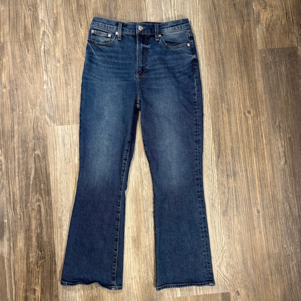 Pistola Broadway High Rise Crop Flare Jeans Dark Wash Blue Size 27